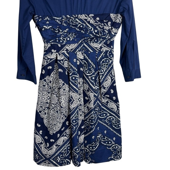 ANTHROPOLOGIE HOLDING HORSES PAISLEY BANDANA COTTON COWGIRL WESTERN SHIRT DRESS - Picture 7 of 14